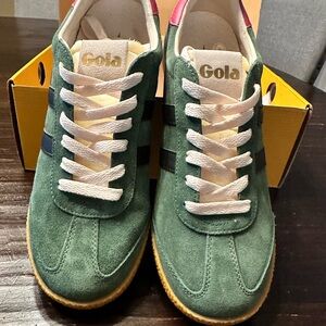 Gola Forest Green Suede Trainers